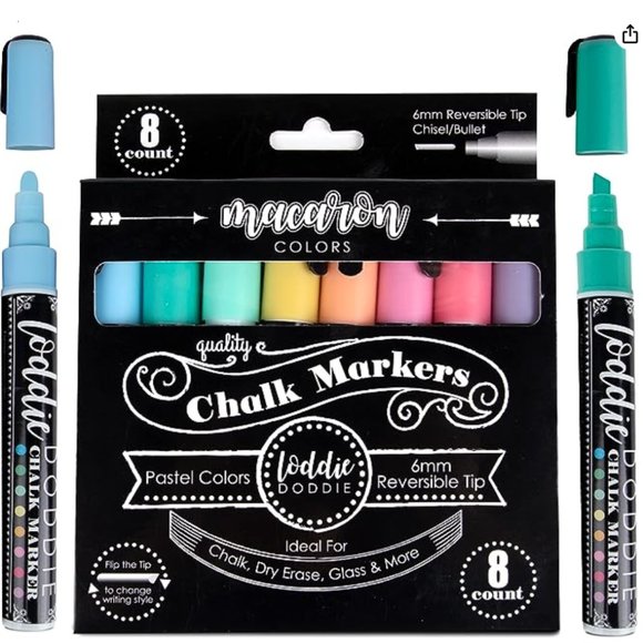 Loddie Doddie Liquid Chalk Markers for Chalkboard Macaron Pastel Chalk Pens 8 - Picture 1 of 5